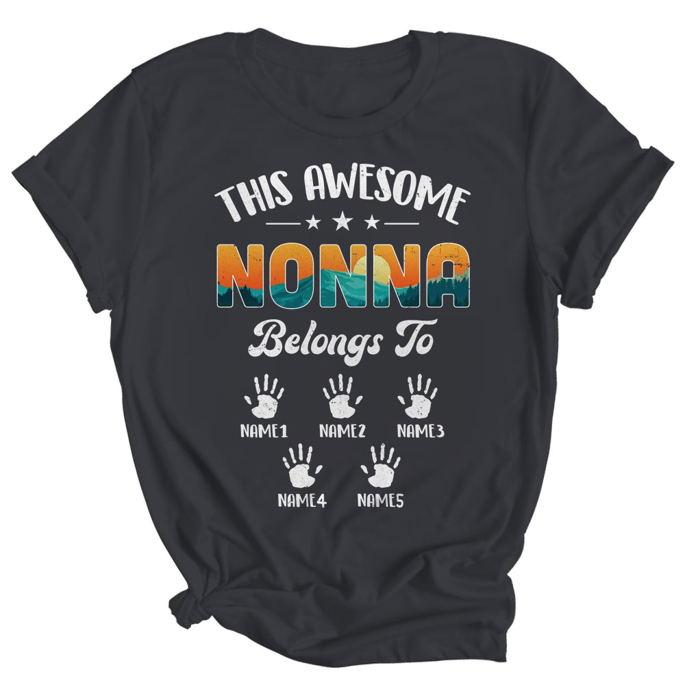Personalized This Awesome Nonna Belongs To Custom Kids Name Vintage Mothers Day Birthday Christmas Shirt & Tank Top | siriusteestore