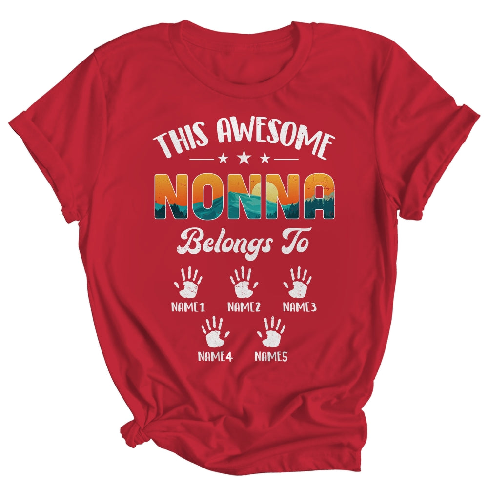 Personalized This Awesome Nonna Belongs To Custom Kids Name Vintage Mothers Day Birthday Christmas Shirt & Tank Top | siriusteestore