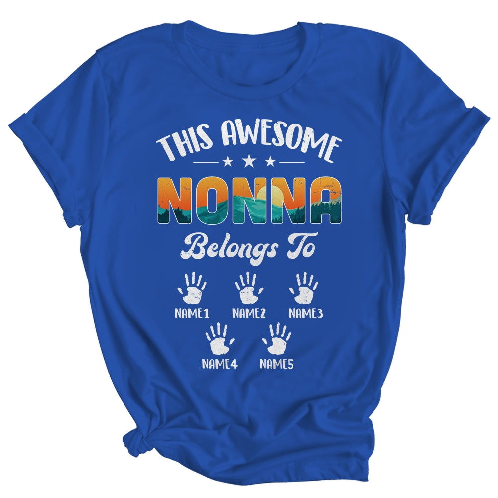 Personalized This Awesome Nonna Belongs To Custom Kids Name Vintage Mothers Day Birthday Christmas Shirt & Tank Top | siriusteestore