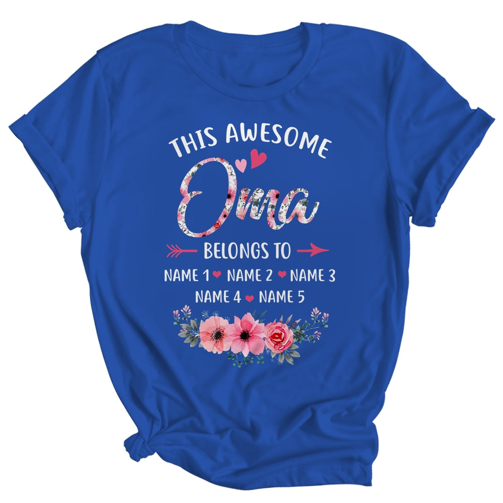 Personalized This Awesome Oma Belongs To Custom Kids Name Floral Oma Mothers Day Birthday Christmas Shirt & Tank Top | siriusteestore