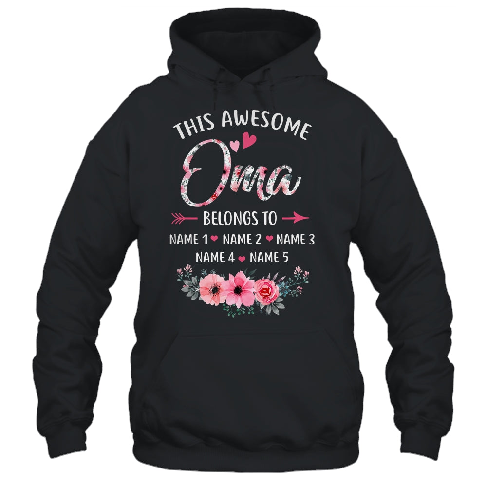 Personalized This Awesome Oma Belongs To Custom Kids Name Floral Oma Mothers Day Birthday Christmas Shirt & Tank Top | siriusteestore
