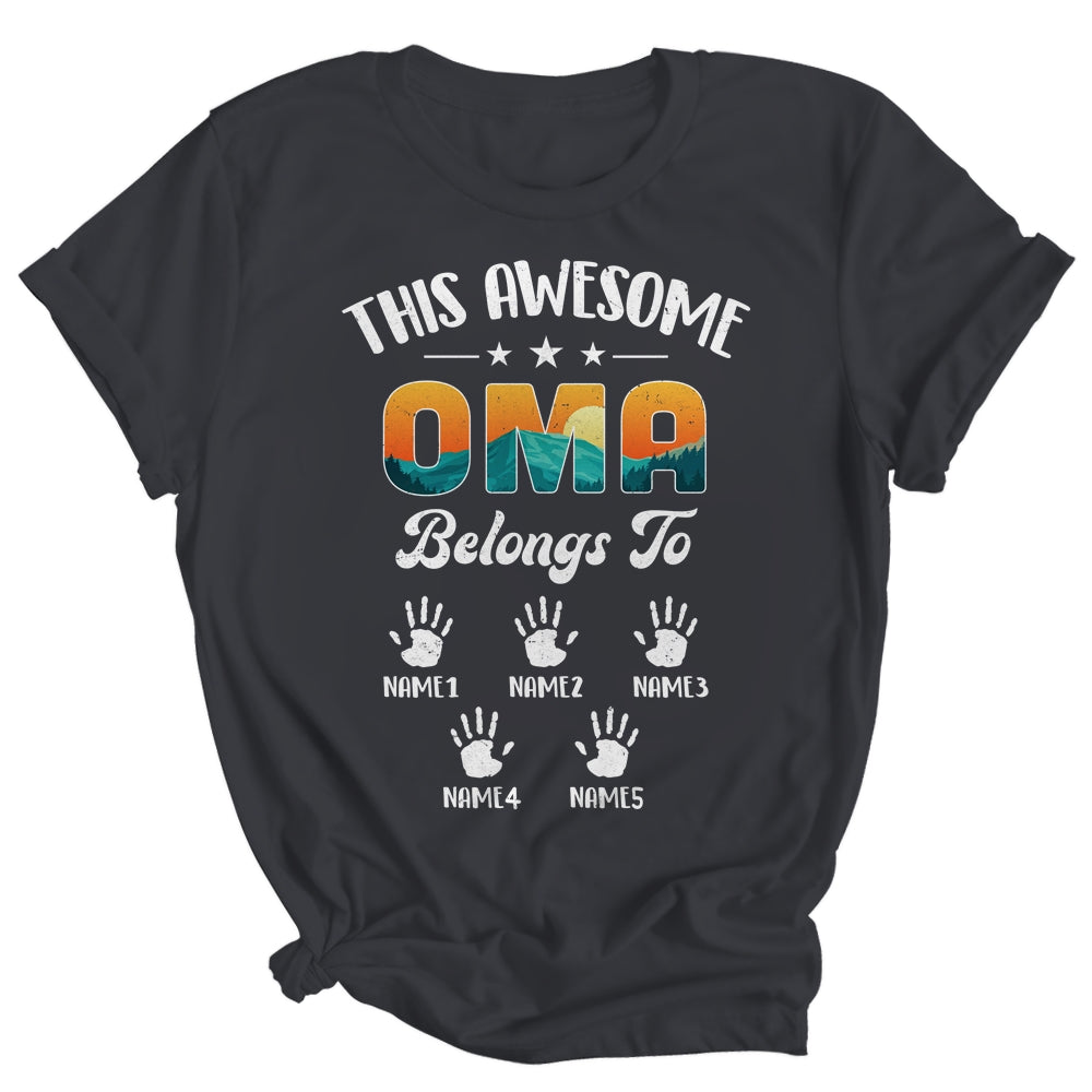 Personalized This Awesome Oma Belongs To Custom Kids Name Vintage Mothers Day Birthday Christmas Shirt & Tank Top | siriusteestore