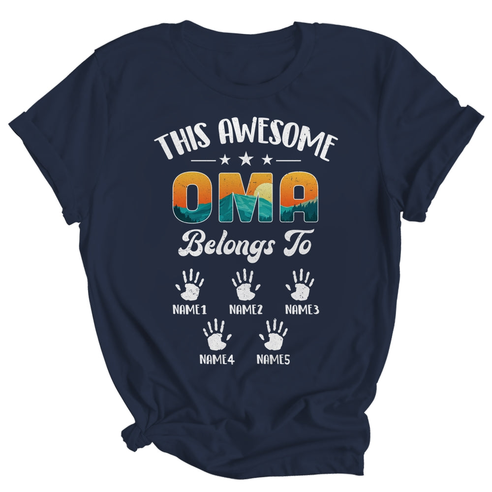 Personalized This Awesome Oma Belongs To Custom Kids Name Vintage Mothers Day Birthday Christmas Shirt & Tank Top | siriusteestore
