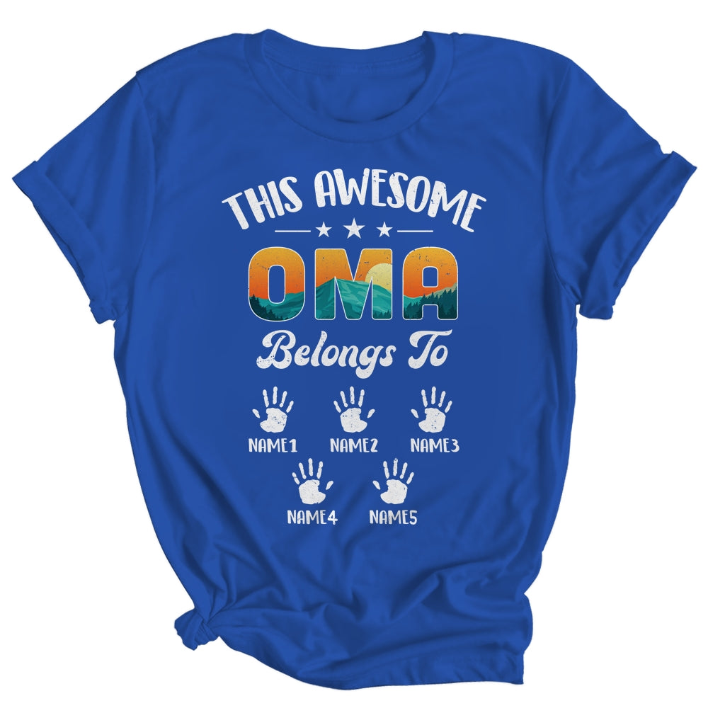 Personalized This Awesome Oma Belongs To Custom Kids Name Vintage Mothers Day Birthday Christmas Shirt & Tank Top | siriusteestore
