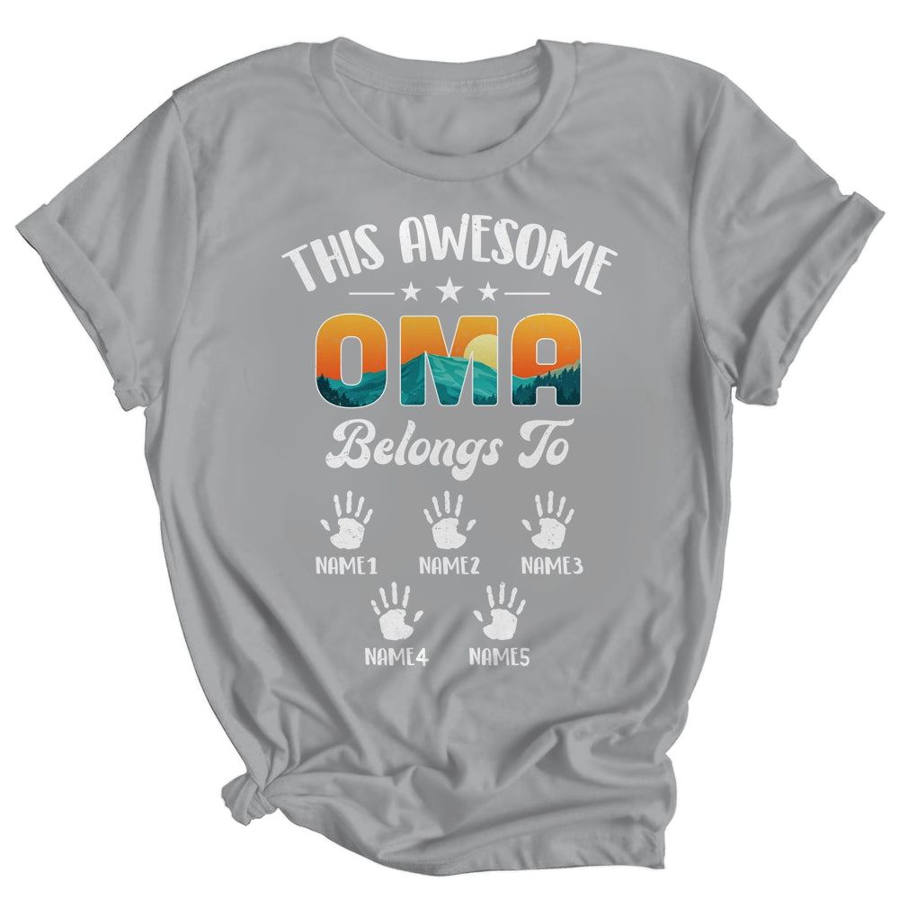 Personalized This Awesome Oma Belongs To Custom Kids Name Vintage Mothers Day Birthday Christmas Shirt & Tank Top | siriusteestore
