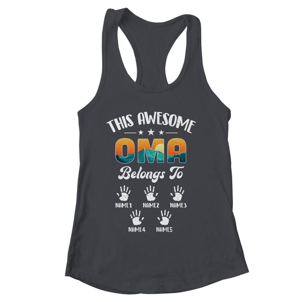 Personalized This Awesome Oma Belongs To Custom Kids Name Vintage Mothers Day Birthday Christmas Shirt & Tank Top | siriusteestore