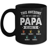 Personalized This Awesome Papa Belongs To Custom Grandkids Name Color Hand Fathers Day Birthday Christmas Mug | siriusteestore