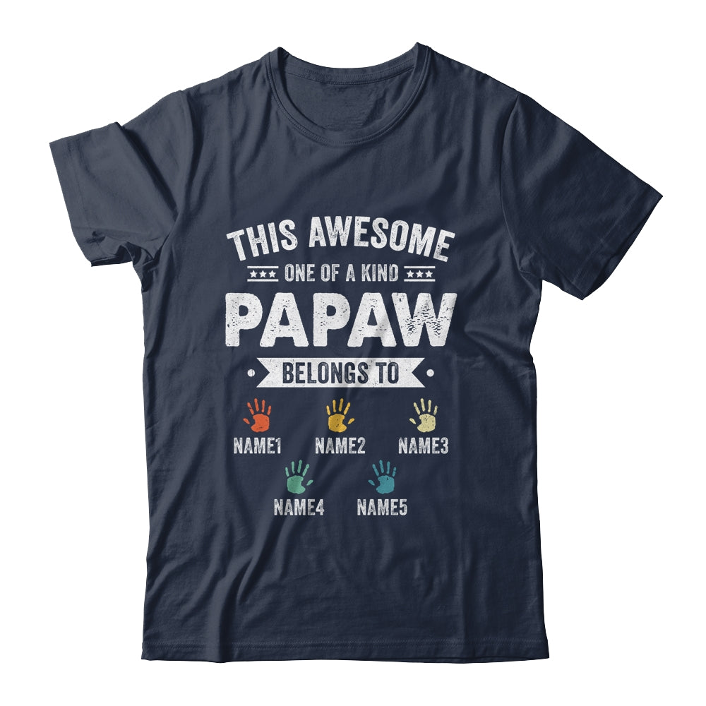 Personalized This Awesome Papaw Belongs To Custom Grandkids Name Color Hand Fathers Day Birthday Christmas Shirt & Hoodie | siriusteestore
