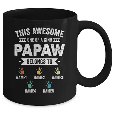 Personalized This Awesome Papaw Belongs To Custom Grandkids Name Color Hand Fathers Day Birthday Christmas Mug | siriusteestore