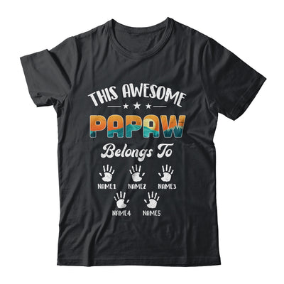 Personalized This Awesome Papaw Belongs To Custom Kids Name Vintage Fathers Day Birthday Christmas Shirt & Hoodie | siriusteestore