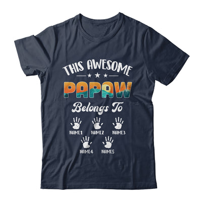 Personalized This Awesome Papaw Belongs To Custom Kids Name Vintage Fathers Day Birthday Christmas Shirt & Hoodie | siriusteestore