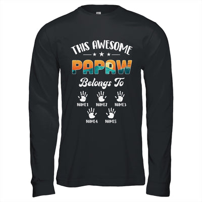 Personalized This Awesome Papaw Belongs To Custom Kids Name Vintage Fathers Day Birthday Christmas Shirt & Hoodie | siriusteestore
