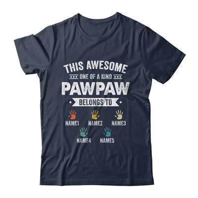 Personalized This Awesome Pawpaw Belongs To Custom Grandkids Name Color Hand Fathers Day Birthday Christmas Shirt & Hoodie | siriusteestore