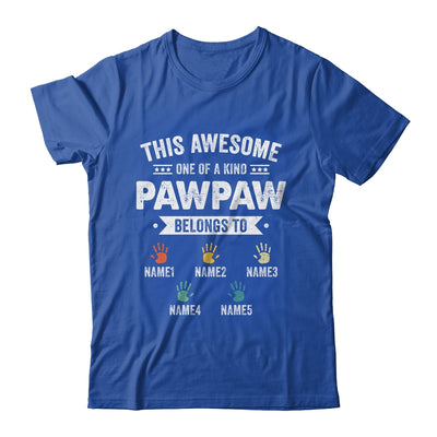Personalized This Awesome Pawpaw Belongs To Custom Grandkids Name Color Hand Fathers Day Birthday Christmas Shirt & Hoodie | siriusteestore