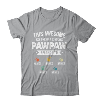 Personalized This Awesome Pawpaw Belongs To Custom Grandkids Name Color Hand Fathers Day Birthday Christmas Shirt & Hoodie | siriusteestore