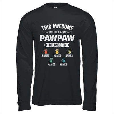 Personalized This Awesome Pawpaw Belongs To Custom Grandkids Name Color Hand Fathers Day Birthday Christmas Shirt & Hoodie | siriusteestore