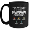 Personalized This Awesome Pawpaw Belongs To Custom Grandkids Name Color Hand Fathers Day Birthday Christmas Mug | siriusteestore