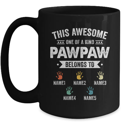 Personalized This Awesome Pawpaw Belongs To Custom Grandkids Name Color Hand Fathers Day Birthday Christmas Mug | siriusteestore