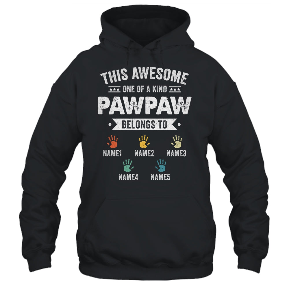 Personalized This Awesome Pawpaw Belongs To Custom Grandkids Name Color Hand Fathers Day Birthday Christmas Shirt & Hoodie | siriusteestore