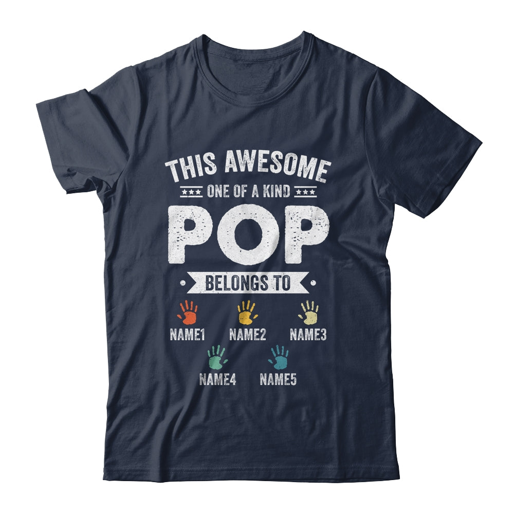 Personalized This Awesome Pop Belongs To Custom Grandkids Name Color Hand Fathers Day Birthday Christmas Shirt & Hoodie | siriusteestore