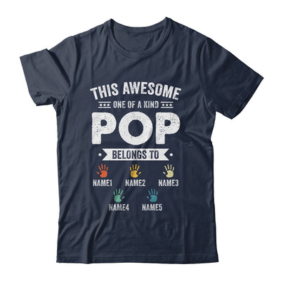 Personalized This Awesome Pop Belongs To Custom Grandkids Name Color Hand Fathers Day Birthday Christmas Shirt & Hoodie | siriusteestore