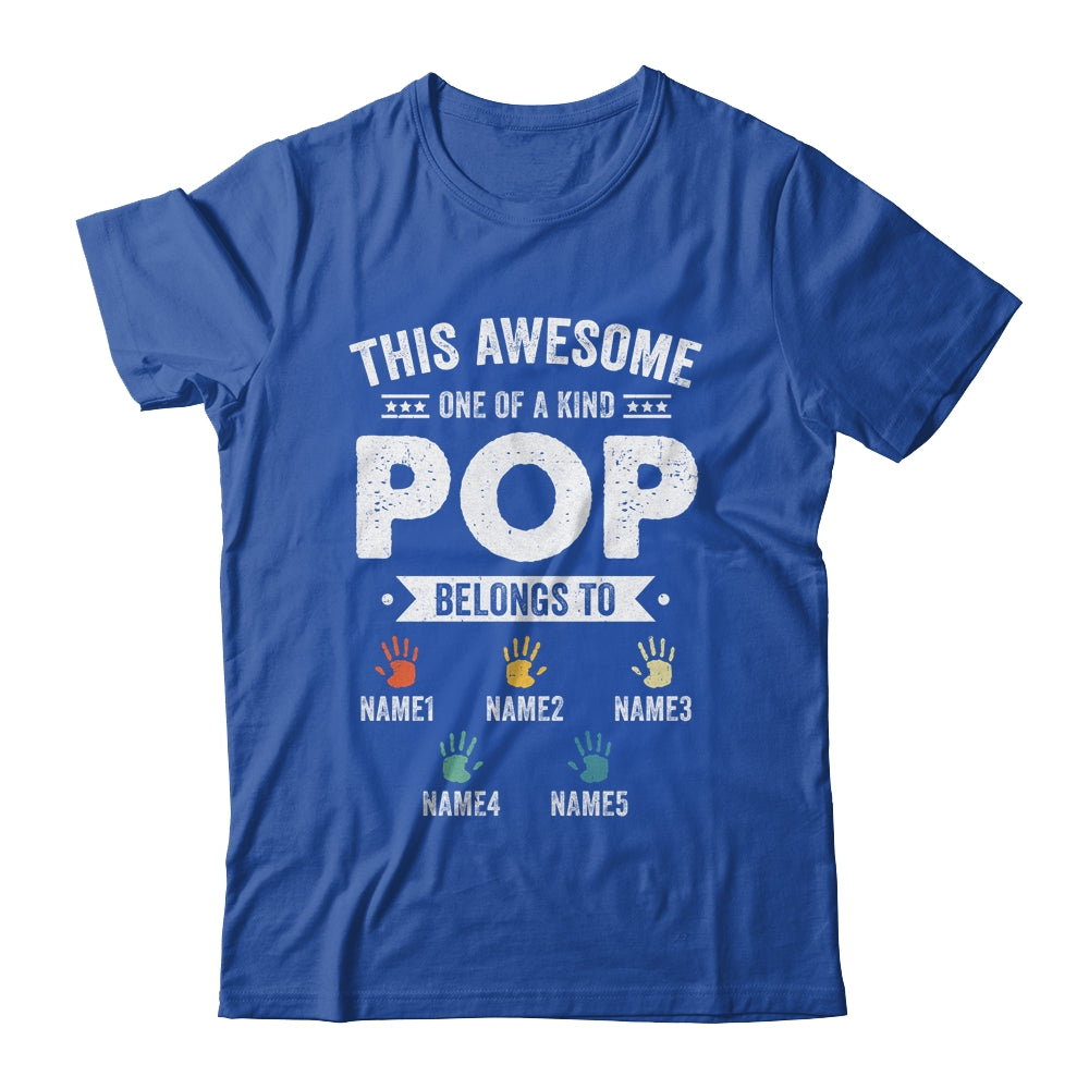 Personalized This Awesome Pop Belongs To Custom Grandkids Name Color Hand Fathers Day Birthday Christmas Shirt & Hoodie | siriusteestore