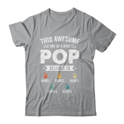 Personalized This Awesome Pop Belongs To Custom Grandkids Name Color Hand Fathers Day Birthday Christmas Shirt & Hoodie | siriusteestore