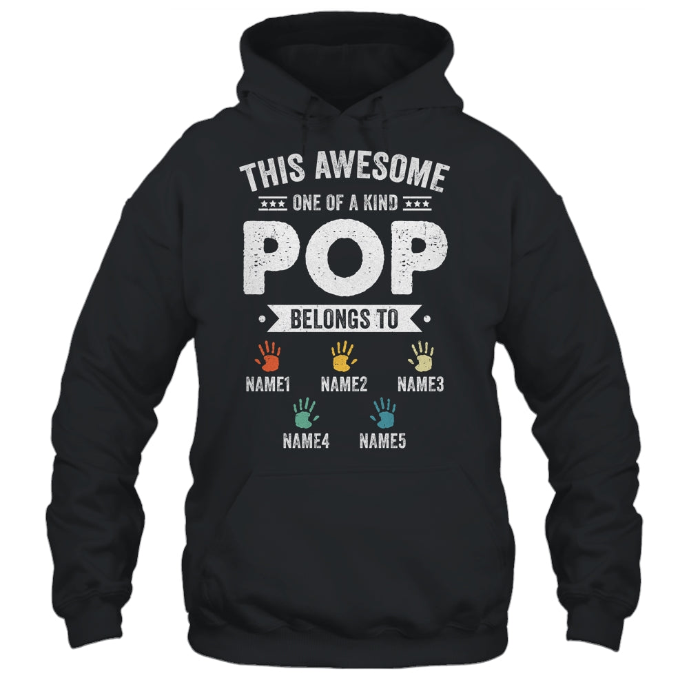 Personalized This Awesome Pop Belongs To Custom Grandkids Name Color Hand Fathers Day Birthday Christmas Shirt & Hoodie | siriusteestore