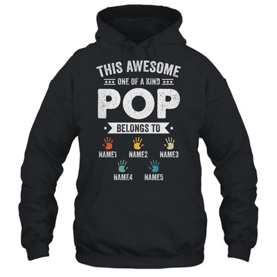 Personalized This Awesome Pop Belongs To Custom Grandkids Name Color Hand Fathers Day Birthday Christmas Shirt & Hoodie | siriusteestore