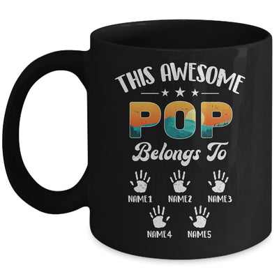 Personalized This Awesome Pop Belongs To Custom Kids Name Vintage Fathers Day Birthday Christmas Mug | siriusteestore