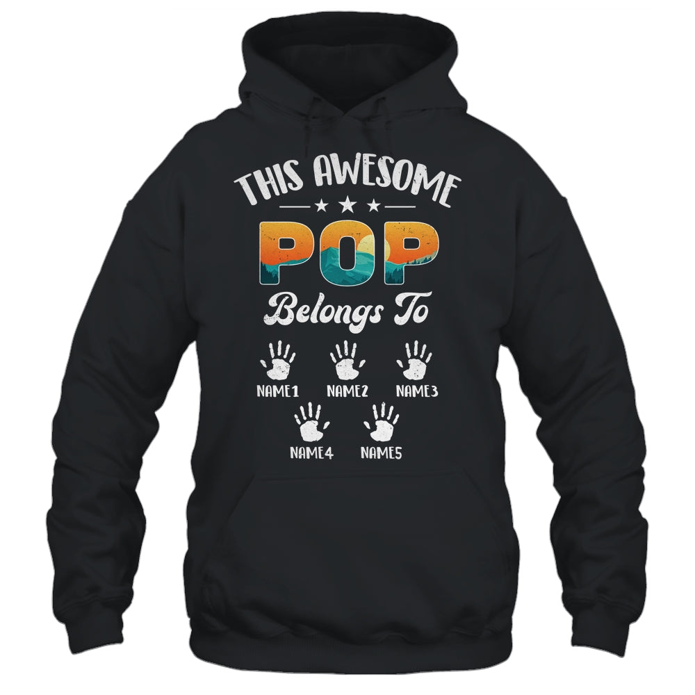 Personalized This Awesome Pop Belongs To Custom Kids Name Vintage Fathers Day Birthday Christmas Shirt & Hoodie | siriusteestore