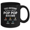 Personalized This Awesome Pop Pop Belongs To Custom Grandkids Name Color Hand Fathers Day Birthday Christmas Mug | siriusteestore