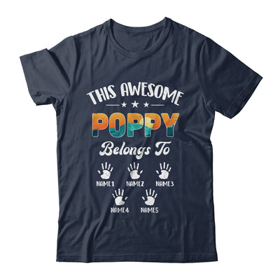 Personalized This Awesome Poppy Belongs To Custom Kids Name Vintage Fathers Day Birthday Christmas Shirt & Hoodie | siriusteestore