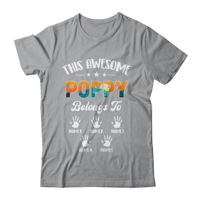 Personalized This Awesome Poppy Belongs To Custom Kids Name Vintage Fathers Day Birthday Christmas Shirt & Hoodie | siriusteestore
