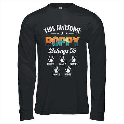 Personalized This Awesome Poppy Belongs To Custom Kids Name Vintage Fathers Day Birthday Christmas Shirt & Hoodie | siriusteestore