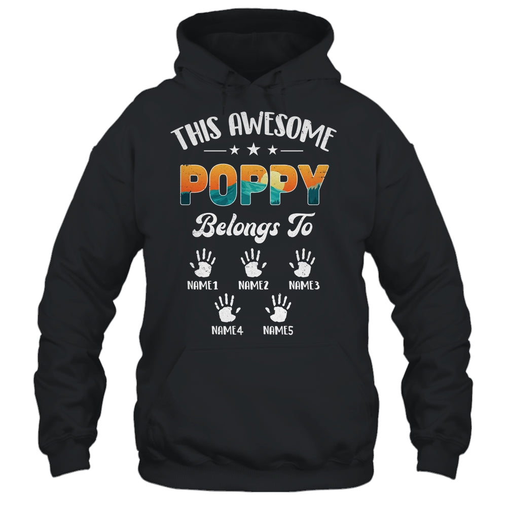 Personalized This Awesome Poppy Belongs To Custom Kids Name Vintage Fathers Day Birthday Christmas Shirt & Hoodie | siriusteestore