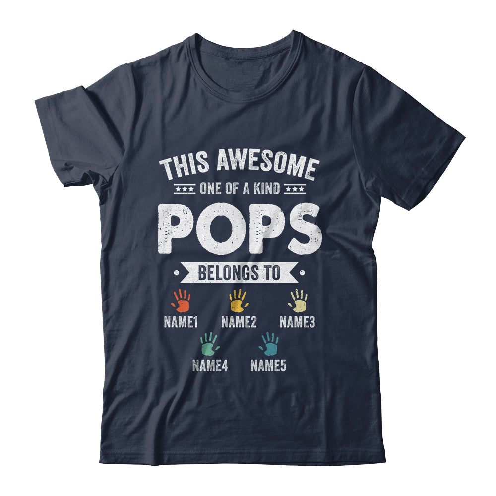 Personalized This Awesome Pops Belongs To Custom Grandkids Name Color Hand Fathers Day Birthday Christmas Shirt & Hoodie | siriusteestore