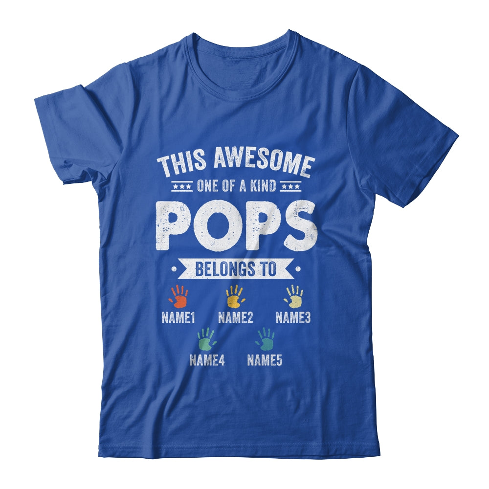 Personalized This Awesome Pops Belongs To Custom Grandkids Name Color Hand Fathers Day Birthday Christmas Shirt & Hoodie | siriusteestore