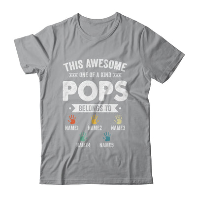 Personalized This Awesome Pops Belongs To Custom Grandkids Name Color Hand Fathers Day Birthday Christmas Shirt & Hoodie | siriusteestore