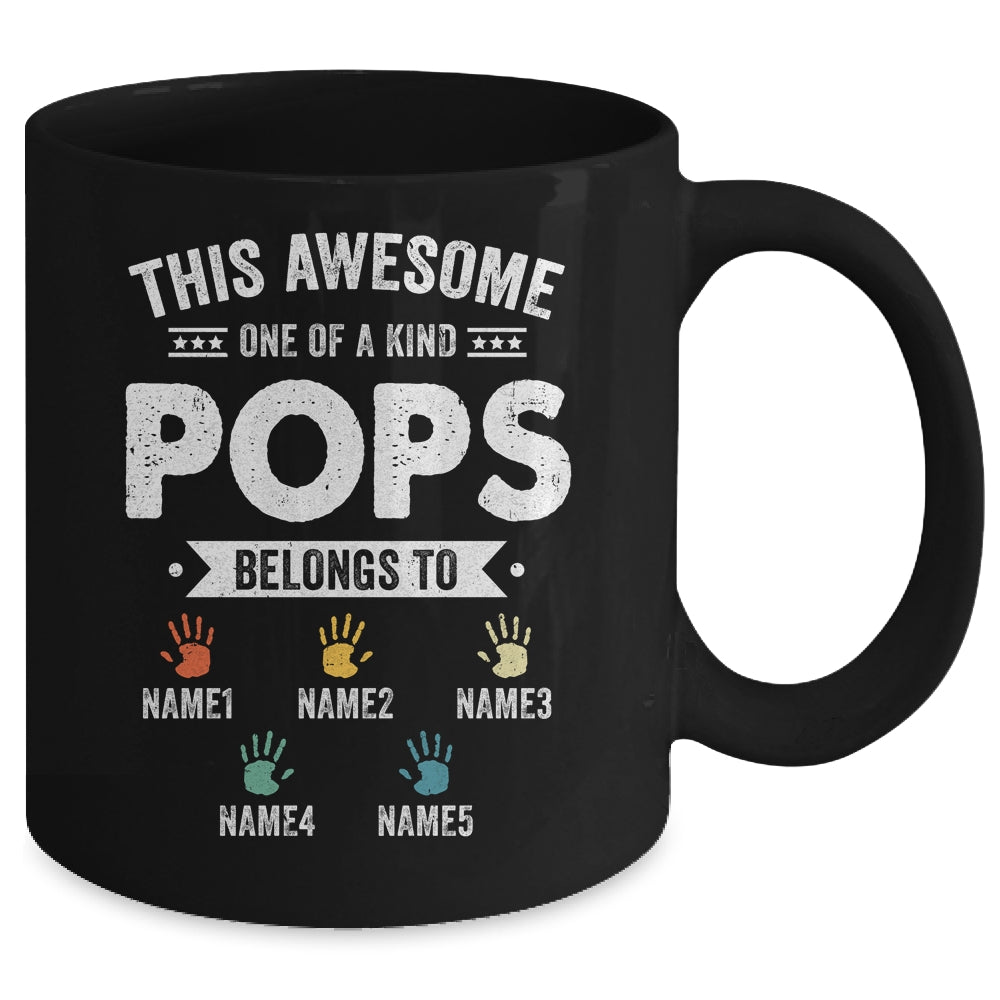 Personalized This Awesome Pops Belongs To Custom Grandkids Name Color Hand Fathers Day Birthday Christmas Mug | siriusteestore