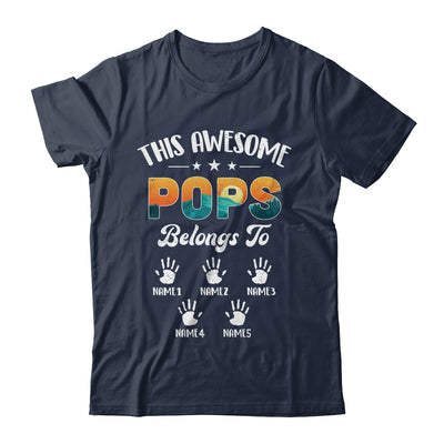 Personalized This Awesome Pops Belongs To Custom Kids Name Vintage Fathers Day Birthday Christmas Shirt & Hoodie | siriusteestore