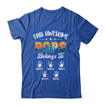 Personalized This Awesome Pops Belongs To Custom Kids Name Vintage Fathers Day Birthday Christmas Shirt & Hoodie | siriusteestore