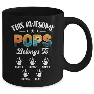 Personalized This Awesome Pops Belongs To Custom Kids Name Vintage Fathers Day Birthday Christmas Mug | siriusteestore