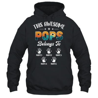 Personalized This Awesome Pops Belongs To Custom Kids Name Vintage Fathers Day Birthday Christmas Shirt & Hoodie | siriusteestore