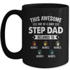 Personalized This Awesome Stepdad Belongs To Custom Kids Name Color Hand Fathers Day Birthday Christmas Mug | siriusteestore