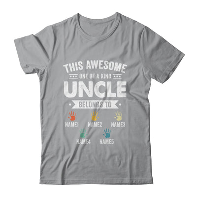 Personalized This Awesome Uncle Belongs To Custom Kids Name Color Hand Fathers Day Birthday Christmas Shirt & Hoodie | siriusteestore