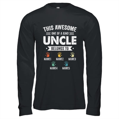 Personalized This Awesome Uncle Belongs To Custom Kids Name Color Hand Fathers Day Birthday Christmas Shirt & Hoodie | siriusteestore
