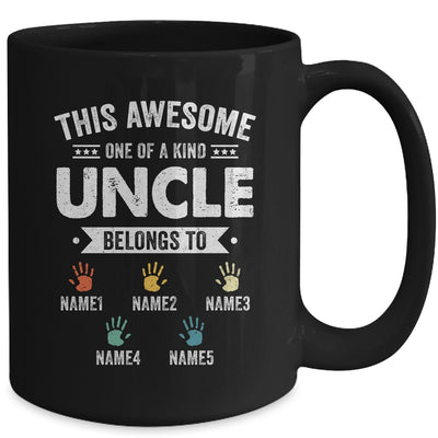 Personalized This Awesome Uncle Belongs To Custom Kids Name Color Hand Fathers Day Birthday Christmas Mug | siriusteestore