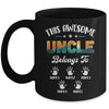 Personalized This Awesome Uncle Belongs To Custom Kids Name Vintage Fathers Day Birthday Christmas Mug | siriusteestore