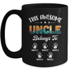 Personalized This Awesome Uncle Belongs To Custom Kids Name Vintage Fathers Day Birthday Christmas Mug | siriusteestore